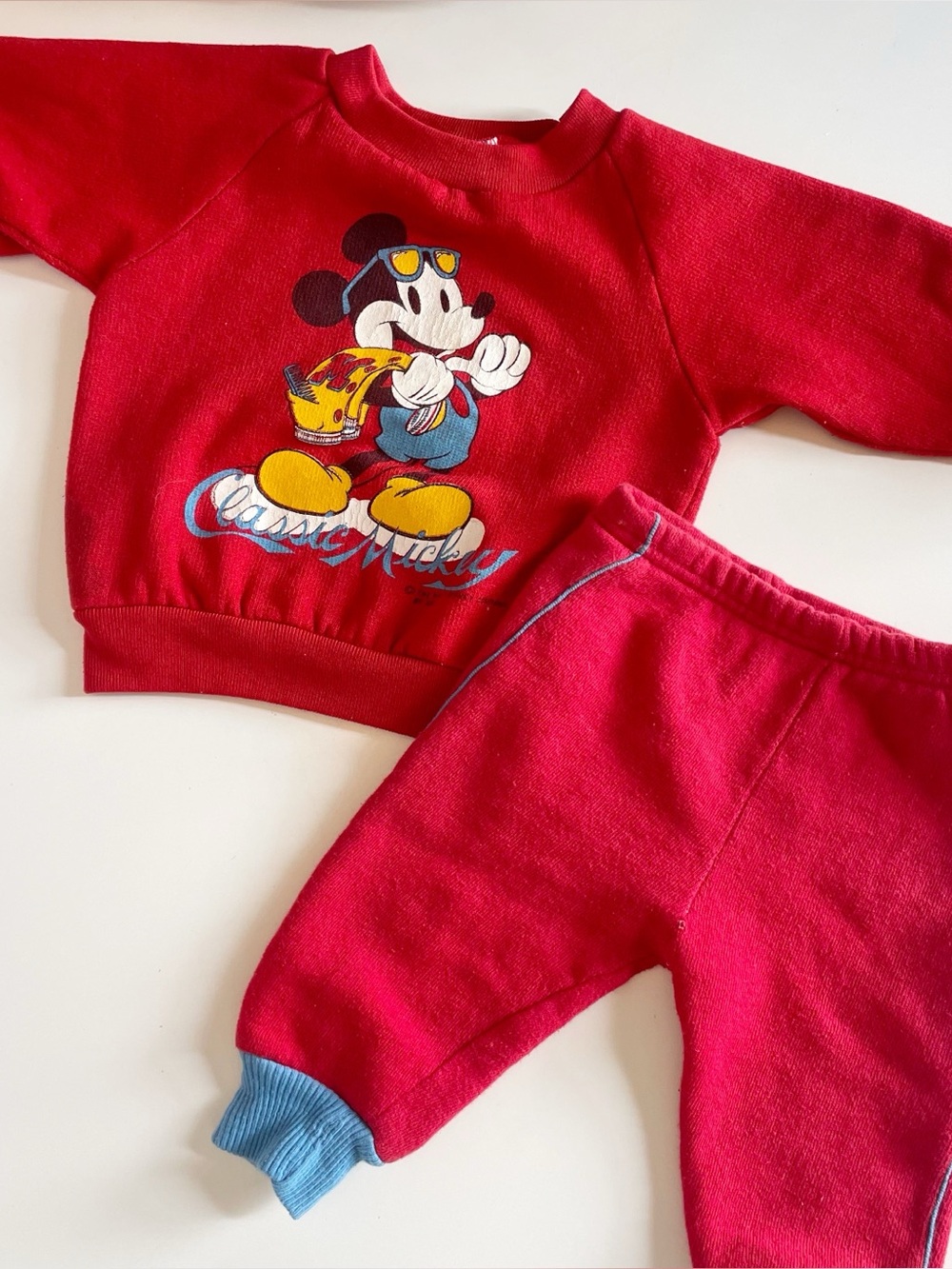 Vintage 90’s Mickey Mouse Red Track Outfit | 2T | Made in USA